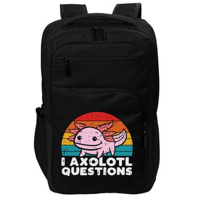 I Axolotl Questions Retro Vintage Funny Cute Axolotl   Impact Tech Backpack