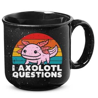 I Axolotl Questions Retro Vintage Funny Cute Axolotl   15oz Campfire Ceramic Mug