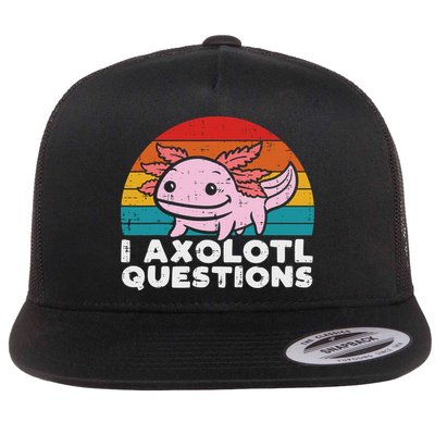 I Axolotl Questions Retro Vintage Funny Cute Axolotl   Flatbill Hat