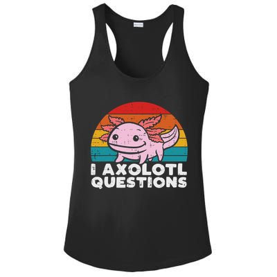 I Axolotl Questions Retro Vintage Funny Cute Axolotl   Ladies PosiCharge Competitor Racerback Tank
