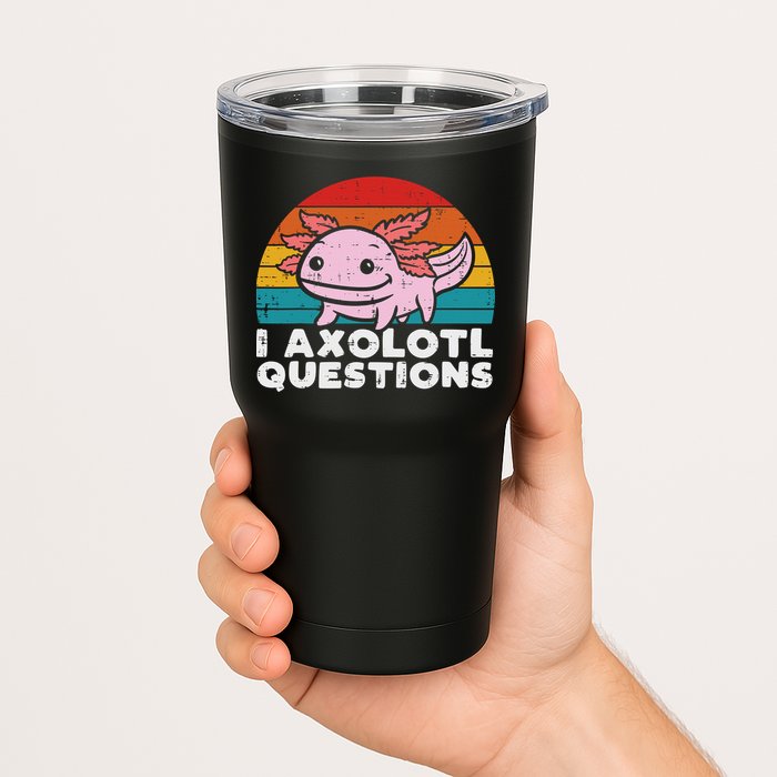 I Axolotl Questions Retro Vintage Funny Cute Axolotl   Tumbler