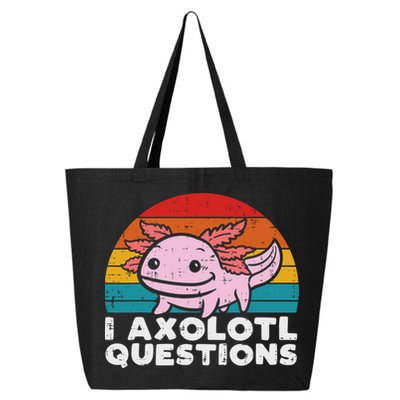 I Axolotl Questions Retro Vintage Funny Cute Axolotl   25L Jumbo Tote