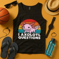 I Axolotl Questions Retro Vintage Funny Cute Axolotl   Tank Top