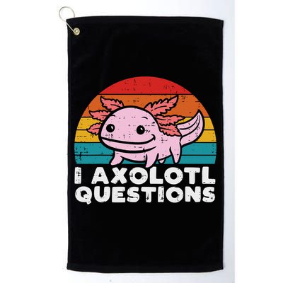 I Axolotl Questions Retro Vintage Funny Cute Axolotl   Golf Towel