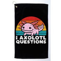 I Axolotl Questions Retro Vintage Funny Cute Axolotl   Golf Towel