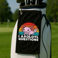 I Axolotl Questions Retro Vintage Funny Cute Axolotl   Golf Towel