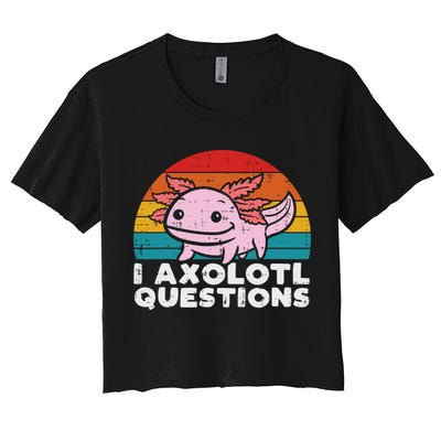 I Axolotl Questions Retro Vintage Funny Cute Axolotl   Crop Top