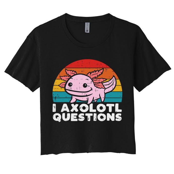 I Axolotl Questions Retro Vintage Funny Cute Axolotl   Crop Top