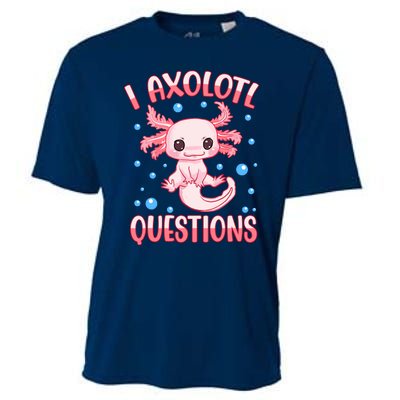 I Axolotl Questions Funny Axolotl Saying For Wo Girl Cooling Performance Crew T-Shirt