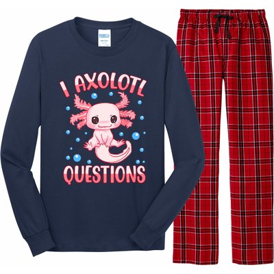 I Axolotl Questions Funny Axolotl Saying For Wo Girl Long Sleeve Pajama Set