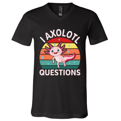 I Axolotl Questions Cute Axolotl V-Neck T-Shirt