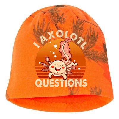 I Axolotl Questions Design Funny Cute Axolotl Vintage Kati - Camo Knit Beanie