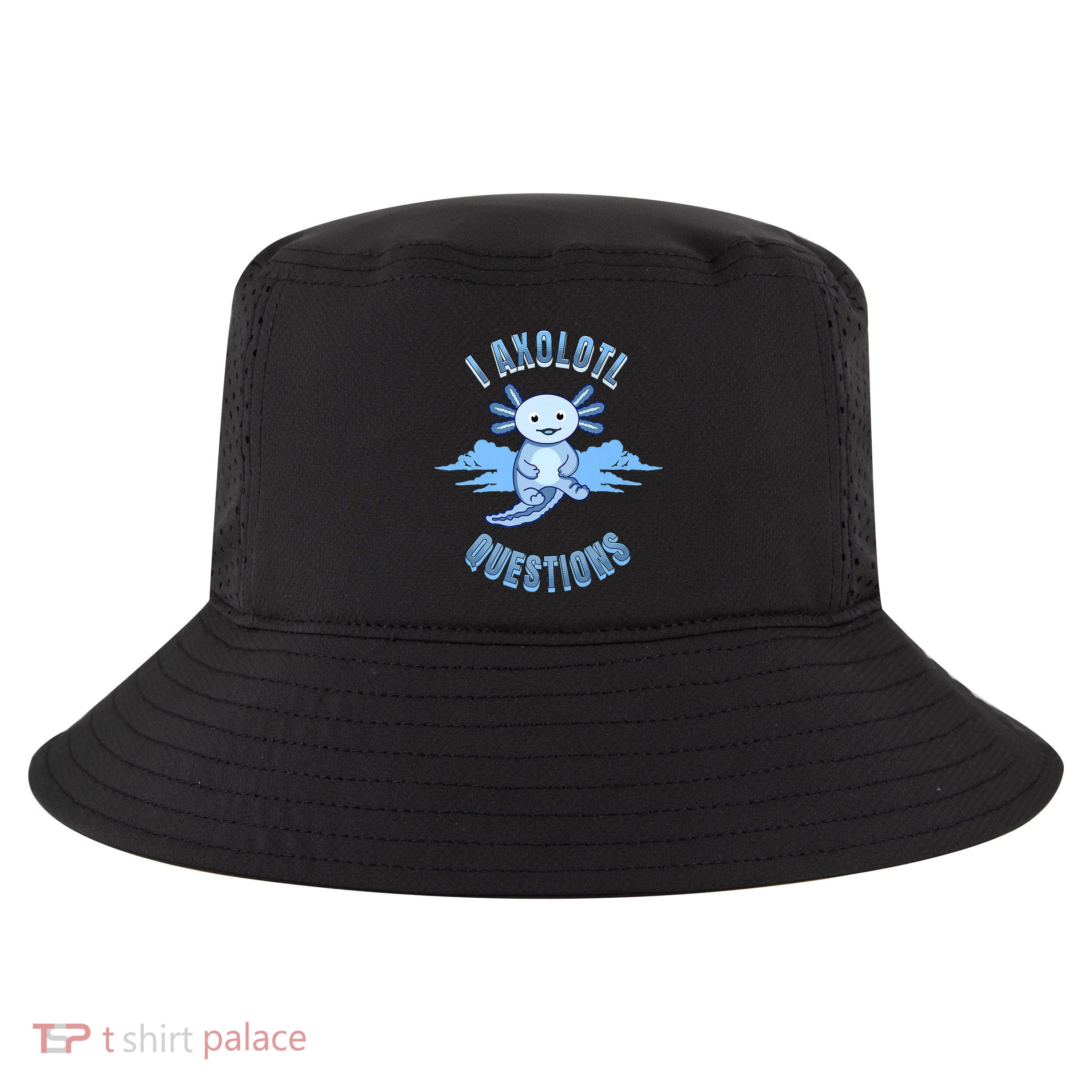 I Axolotl Questions Blue Axolotl Design Cool Comfort Performance Bucket Hat