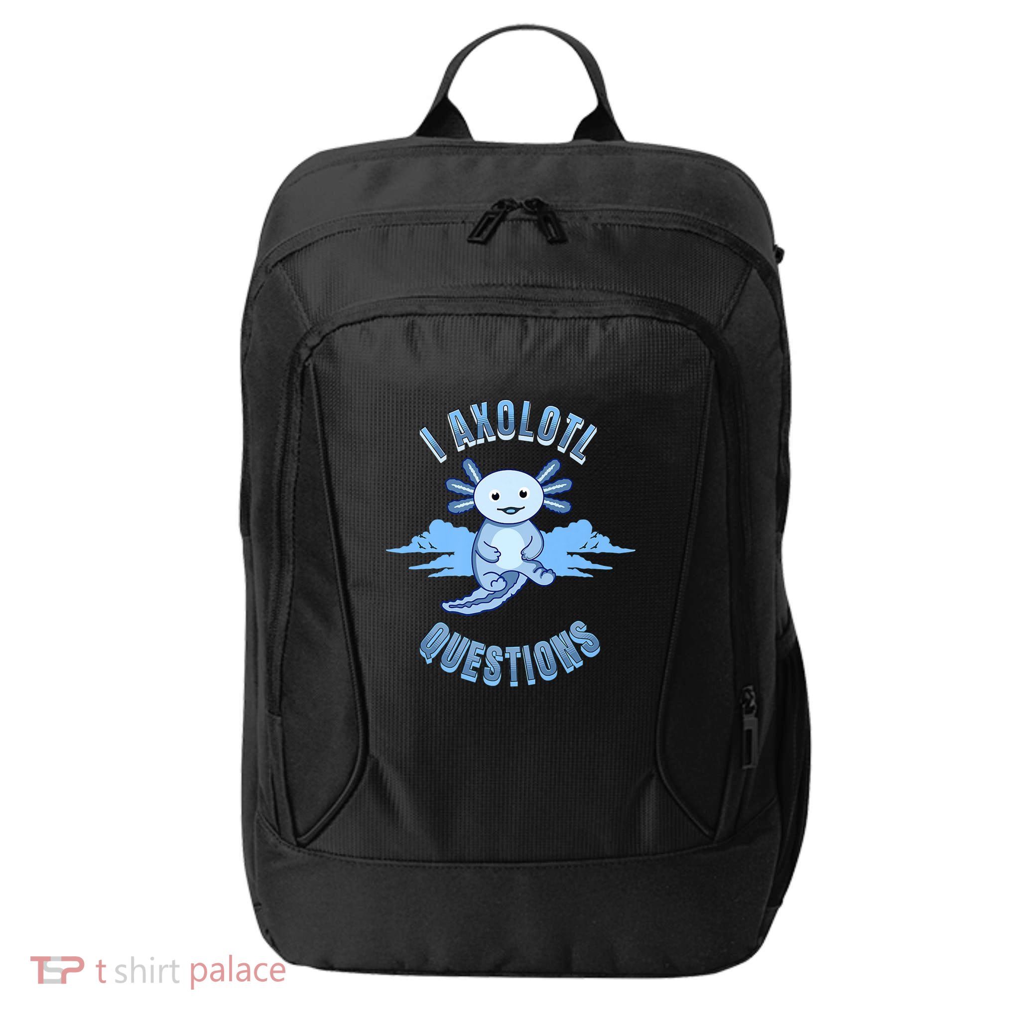 I Axolotl Questions Blue Axolotl Design City Backpack