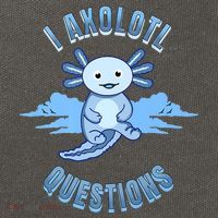 I Axolotl Questions Blue Axolotl Design Cotton Canvas Backpack