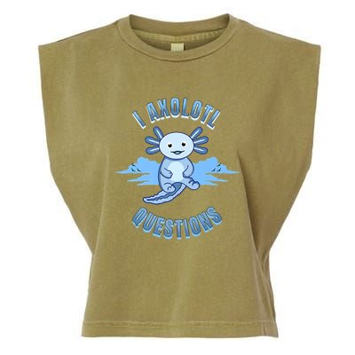 I Axolotl Questions Blue Axolotl Design Garment-Dyed Women's Muscle Tee