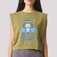 I Axolotl Questions Blue Axolotl Design Garment-Dyed Women's Muscle Tee