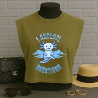 I Axolotl Questions Blue Axolotl Design Garment-Dyed Women's Muscle Tee