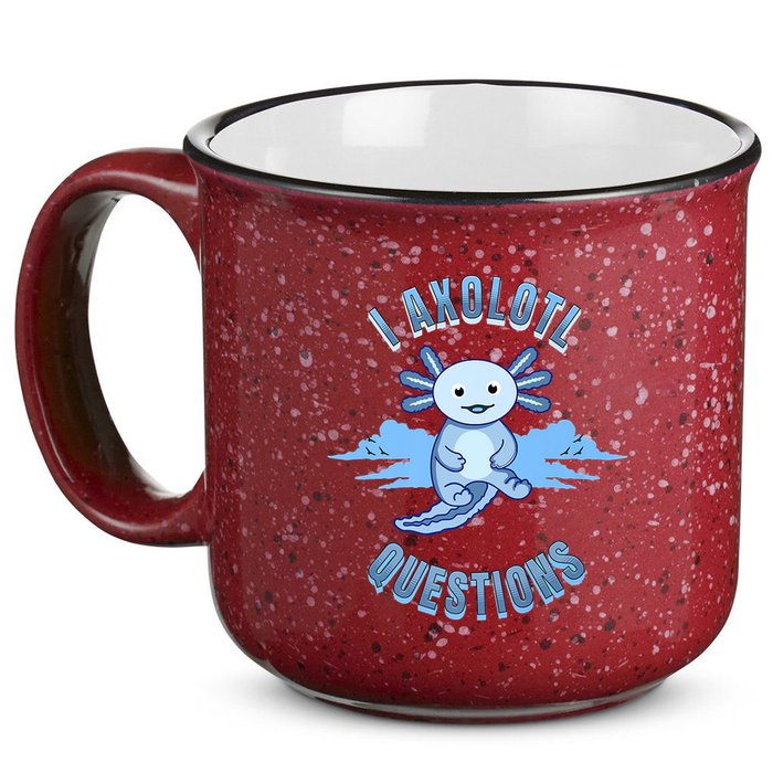 I Axolotl Questions Blue Axolotl Design 15oz Campfire Ceramic Mug