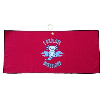 I Axolotl Questions Blue Axolotl Design Large Microfiber Waffle Golf Towel