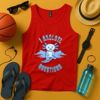 I Axolotl Questions Blue Axolotl Design Tank Top