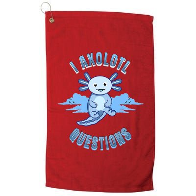 I Axolotl Questions Blue Axolotl Design Golf Towel