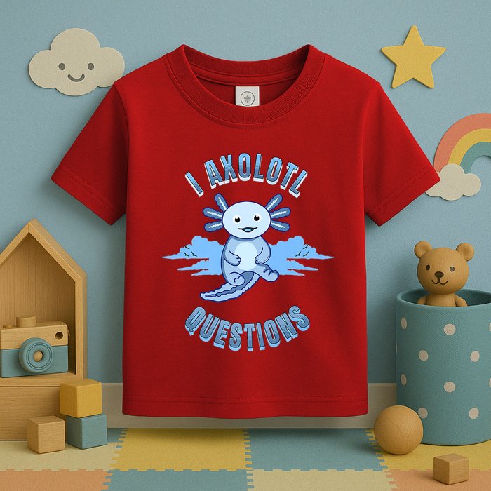 I Axolotl Questions Blue Axolotl Design Toddler T-Shirt