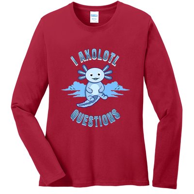 I Axolotl Questions Blue Axolotl Design Ladies Long Sleeve Shirt
