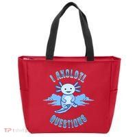 I Axolotl Questions Blue Axolotl Design Zip Tote Bag