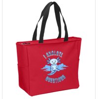 I Axolotl Questions Blue Axolotl Design Zip Tote Bag