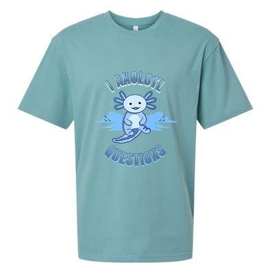 I Axolotl Questions Blue Axolotl Design Sueded Cloud Jersey T-Shirt