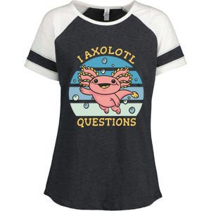 I Axolotl Questions Enza Ladies Jersey Colorblock Tee