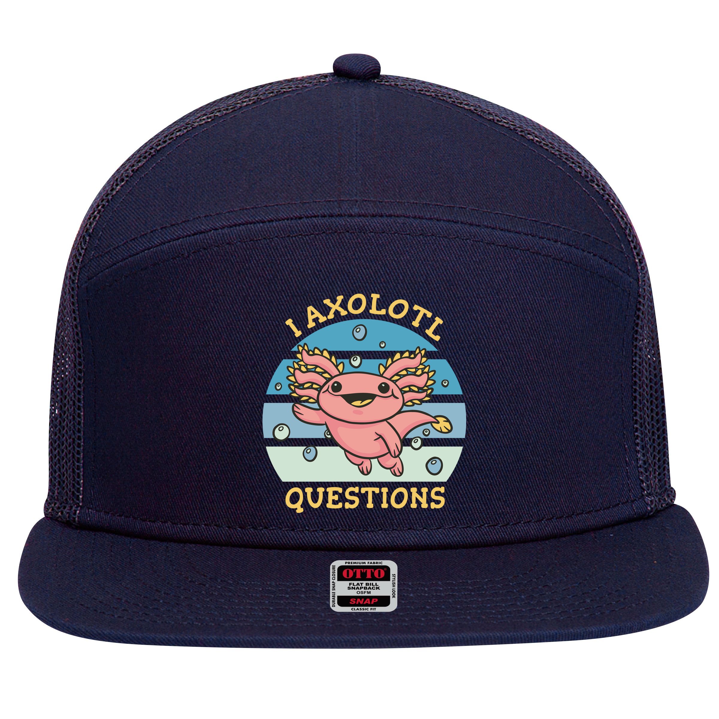 I Axolotl Questions 7 Panel Mesh Trucker Snapback Hat