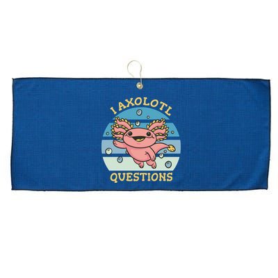 I Axolotl Questions Large Microfiber Waffle Golf Towel
