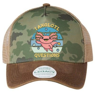 I Axolotl Questions Retro Cute Legacy Tie Dye Trucker Hat