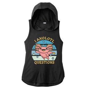 I Axolotl Questions Retro Cute Ladies PosiCharge Tri-Blend Wicking Draft Hoodie Tank