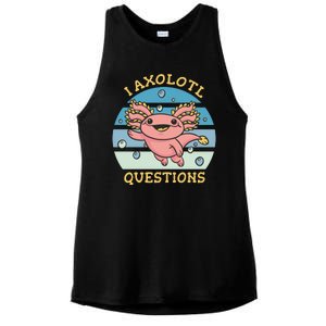 I Axolotl Questions Retro Cute Ladies PosiCharge Tri-Blend Wicking Tank