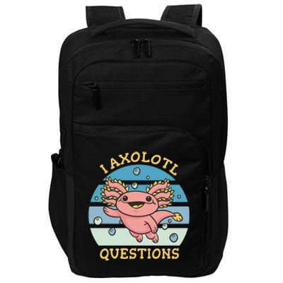 I Axolotl Questions Retro Cute Impact Tech Backpack