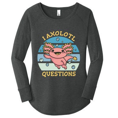 I Axolotl Questions Retro Cute Women's Perfect Tri Tunic Long Sleeve Shirt