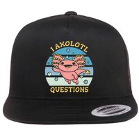 I Axolotl Questions Retro Cute Flat Bill Trucker Hat