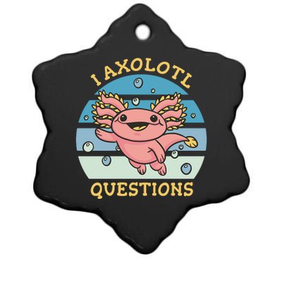 I Axolotl Questions Retro Cute Ceramic Star Ornament