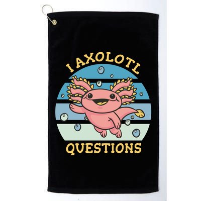 I Axolotl Questions Retro Cute Golf Towel