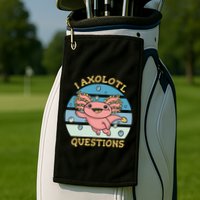 I Axolotl Questions Retro Cute Golf Towel