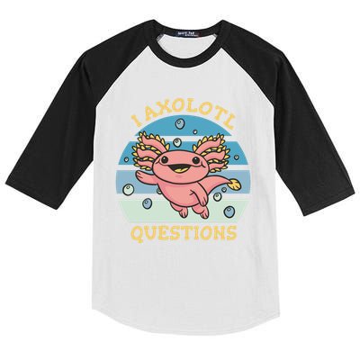 I Axolotl Questions Retro Cute Kids Colorblock Raglan Jersey