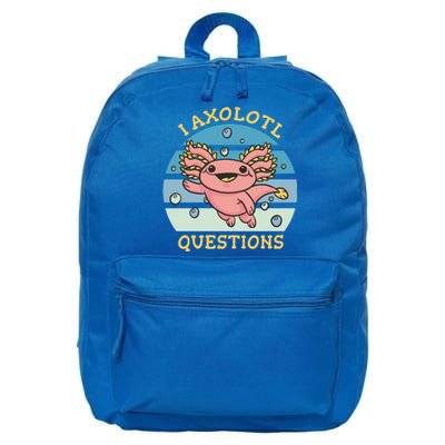 I Axolotl Questions Retro Cute 16 in Basic Backpack