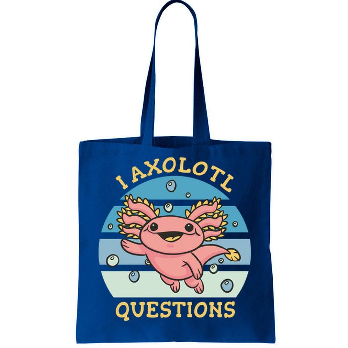 I Axolotl Questions Retro Cute Tote Bag