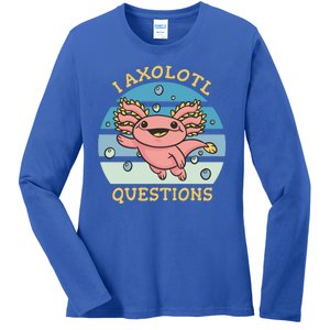 I Axolotl Questions Retro Cute Ladies Long Sleeve Shirt