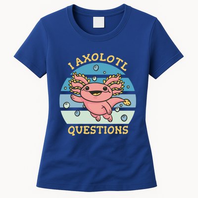 I Axolotl Questions Retro Cute Womens T-Shirt