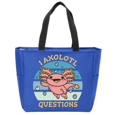 I Axolotl Questions Retro Cute Zip Tote Bag