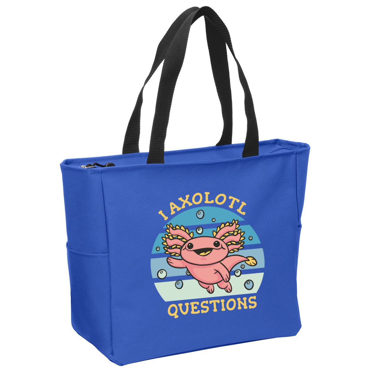 I Axolotl Questions Retro Cute Zip Tote Bag